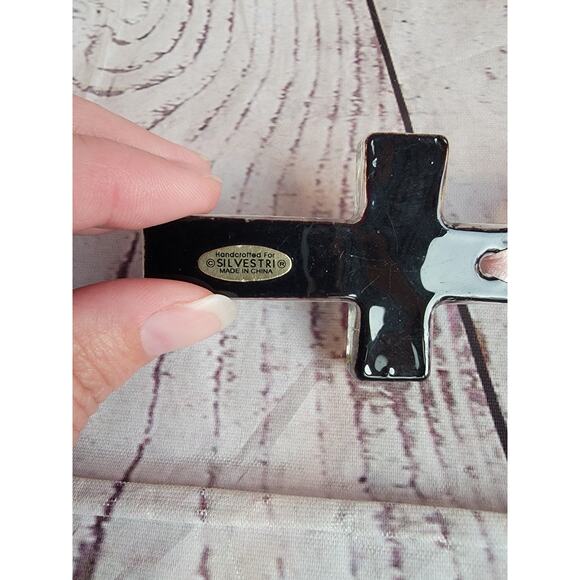 Glass Cross Christmas Ornament Handmade - Picture 5 of 6